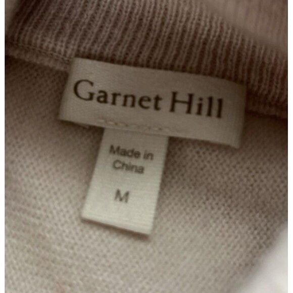 Garnet Hill Turtleneck Sweater Women Striped Wool Cashmere Size Medium Oversized - Picture 5 of 16